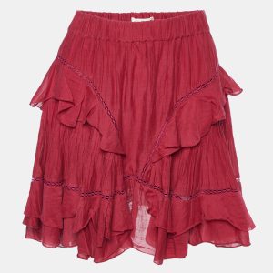 Isabel Marant Etoile Pink Cotton Ruffled Mini Skirt S, Skirts - Luxury Closet catalog