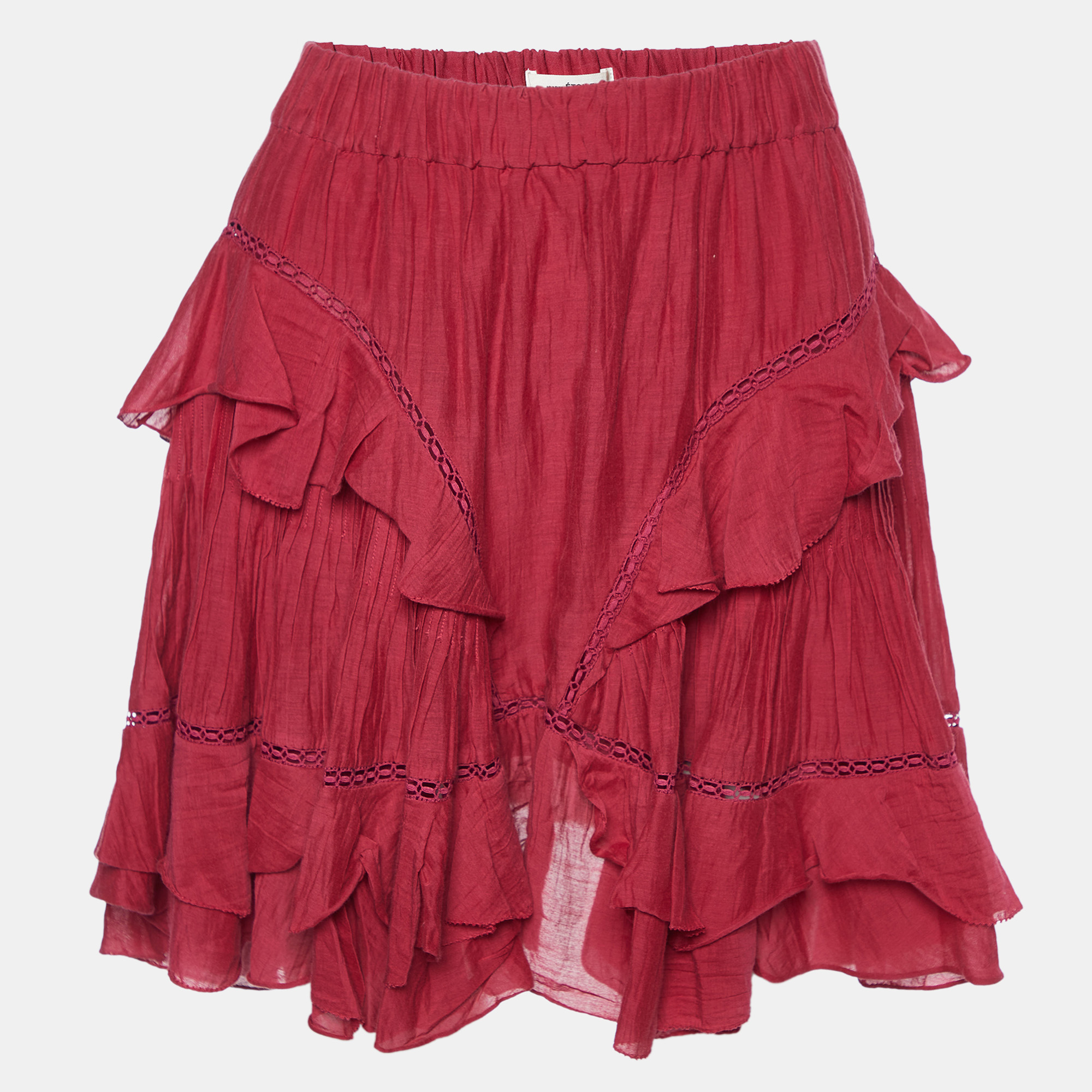 Isabel Marant Etoile Pink Cotton Ruffled Mini Skirt S, Skirts - Luxury Closet catalog