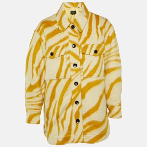 Isabel Marant Yellow & Cream Printed Wool Short Coat M, Coats & Jackets - Luxury Closet catalog