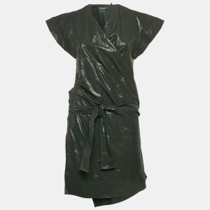 Isabel Marant Black Lurex Cotton & Linen Wrap Dress M, Dresses - Luxury Closet catalog