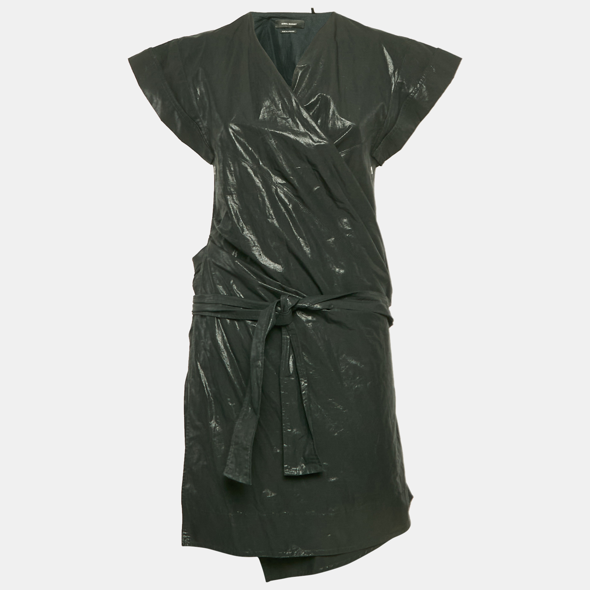 Isabel Marant Black Lurex Cotton & Linen Wrap Dress M, Dresses - Luxury Closet catalog