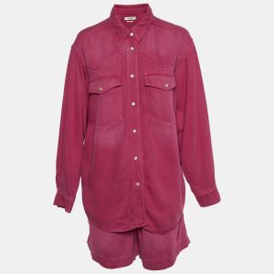 Isabel Marant Pink Denim Taniami/Teresa Shirt and Shorts Set S, Shirts & Tops - Luxury Closet catalog