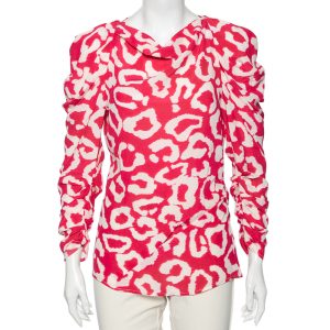 Isabel Marant Fuchsia Printed Crepe De Chine Draped Claire Blouse M, Shirts & Tops - Luxury Closet catalog