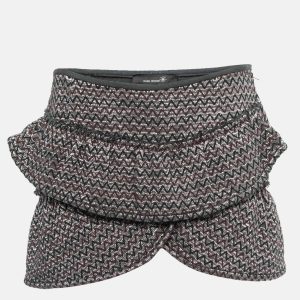 Isabel Marant Silver Zig-Zag Patterned Lurex Knit Mini Skirt M, Skirts - Luxury Closet catalog