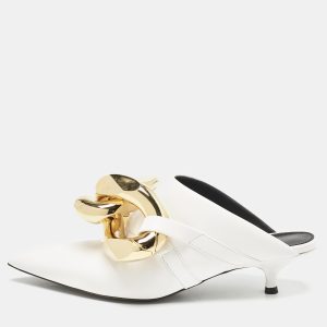 J.W.Anderson White Leather Chain Heel Mules Size 36, Sandals - Luxury Closet catalog