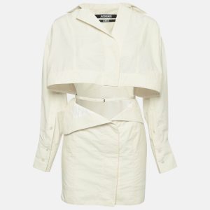 Jacquemus Cream Cotton Cut-Out Detail L'amour Mini Dress XS, Dresses - Luxury Closet catalog