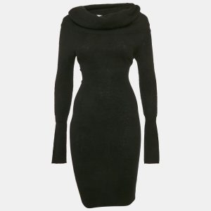 Jacquemus Black Mohair Rib Knit Off Shoulder Cut-Out Midi Dress M, Dresses - Luxury Closet catalog