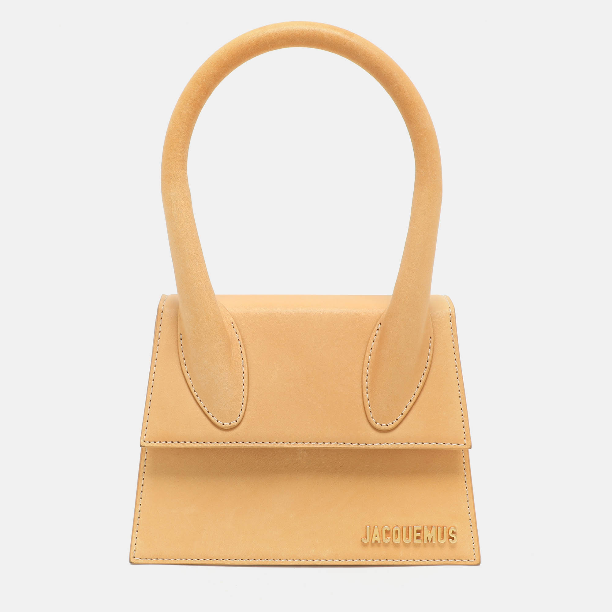 Jacquemus Light Brown Leather Le Chiquito Moyen Top Handle Bag, Satchels - Luxury Closet catalog