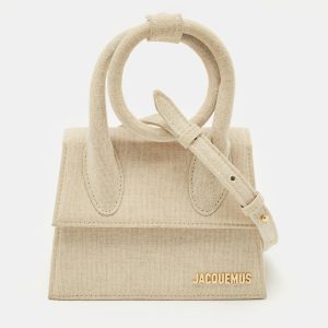 Jacquemus Beige Fabric Le Chiquito Noeud Top Handle Bag, Satchels - Luxury Closet catalog