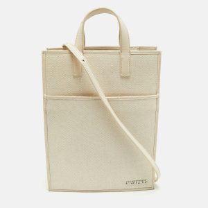 Jacquemus Off White Canvas and Leather Le Cabas Tote, Tote Handbags - Luxury Closet catalog