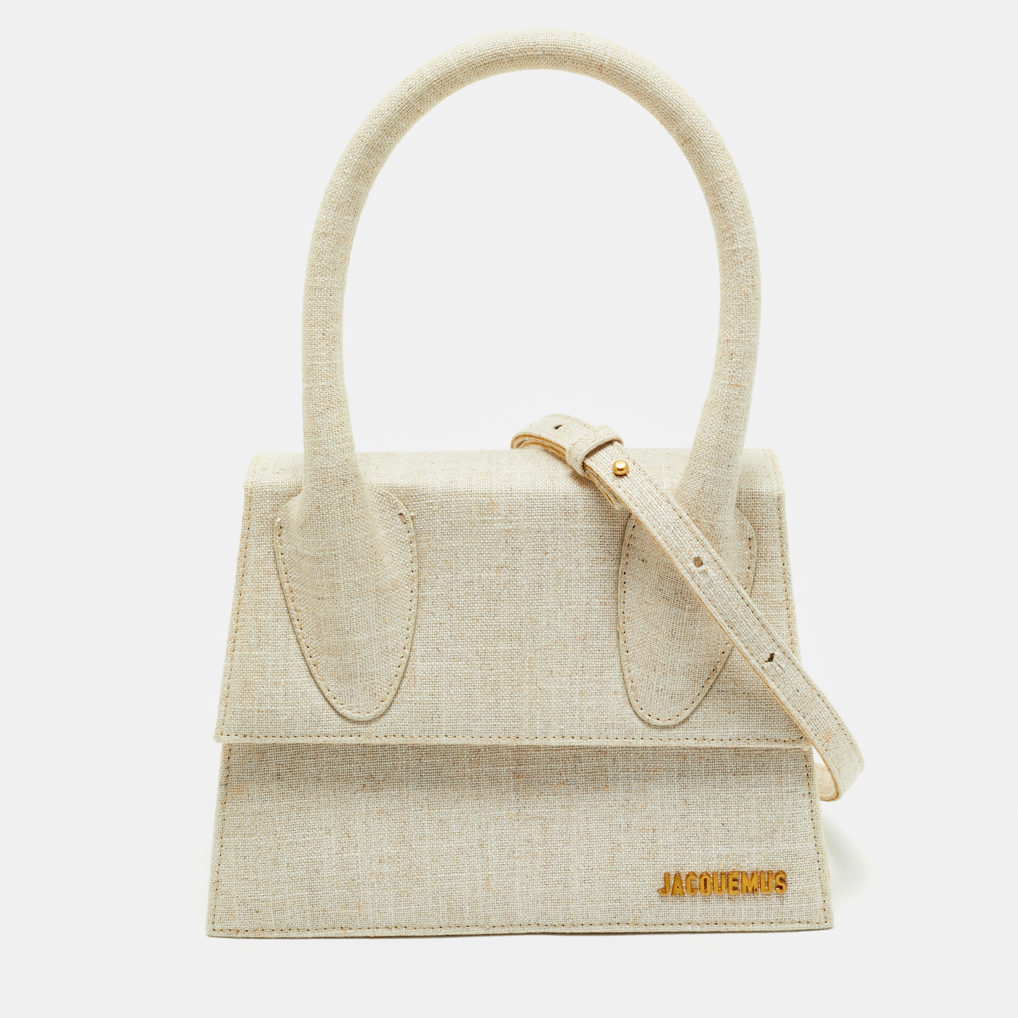 Jacquemus Beige Canvas Grand Le Chiquito Top Handle Bag, Satchels - Luxury Closet catalog