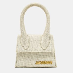 Jacquemus Light Beige Canvas Mini Le Chiquito Top Handle Bag, Satchels - Luxury Closet catalog