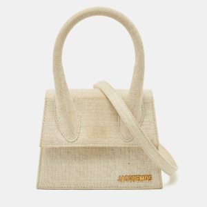 Jacquemus Beige Canvas Le Chiquito Moyen Top Handle Bag, Satchels - Luxury Closet catalog