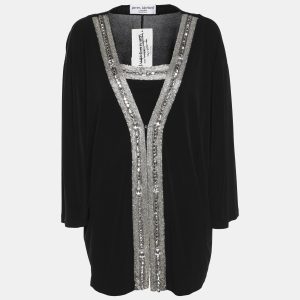 James Lakeland Black Jersey Embellished Cardigan XL, Sweaters & Cardigans - Luxury Closet catalog
