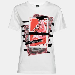 Jean Paul Gaultier White Printed Cotton Short Sleeve Crewneck T-Shirt L, Shirts & Tops - Luxury Closet catalog