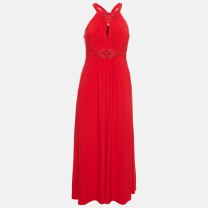 Jenny Packham Red Beaded Jersey Halter Neck Maxi Dress L, Dresses - Luxury Closet catalog
