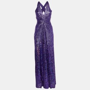 Jenny Packham Purple Sequin Halter Neck Gown M, Dresses - Luxury Closet catalog