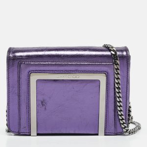 Jimmy Choo Metallic Purple Leather Ava Crossbody Bag, Handbags - Luxury Closet catalog