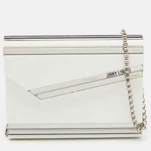 Jimmy Choo White Acrylic Perspex Candy Chain Clutch, Clutches & Special Occasion Bags - Luxury Closet catalog