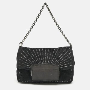 Jimmy Choo Black Suede and Snakeskin Studded Carolina Chain Shoulder Bag, Shoulder Bags - Luxury Closet catalog