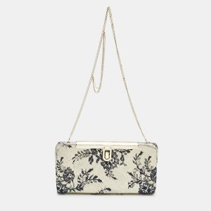 Jimmy Choo Pale Gold/Navy Blue Lace Camille and Leather Chain Clutch, Clutches & Special Occasion Bags - Luxury Closet catalog