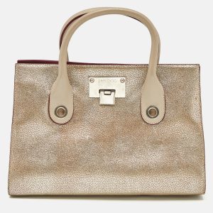 Jimmy Choo Gold/Beige Leather Medium Riley Tote, Tote Handbags - Luxury Closet catalog