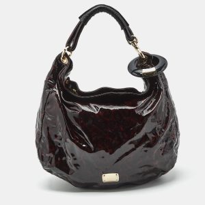 Jimmy Choo Red/Black Leopard Print Patent Leather Large Sky Bangle Hobo, Shoulder Bags - Luxury Closet catalog