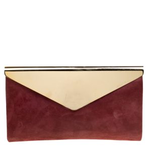 Jimmy Choo Burgundy Shimmering Leather Charlize Clutch, Clutches & Special Occasion Bags - Luxury Closet catalog