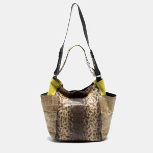 Jimmy Choo Beige/Green Karung and Watersnake Anna Shoulder Bag, Shoulder Bags - Luxury Closet catalog