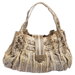 Jimmy Choo Grey/White Water Snake Ramona Shoulder Bag, Shoulder Bags - Luxury Closet catalog