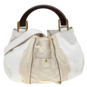 Jimmy Choo White/Light Beige Leather and Suede Maia Hobo, Shoulder Bags - Luxury Closet catalog