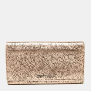 Jimmy Choo Metallic Rose Gold Leather Flap Continental Wallet, Wallets & Money Clips - Luxury Closet catalog