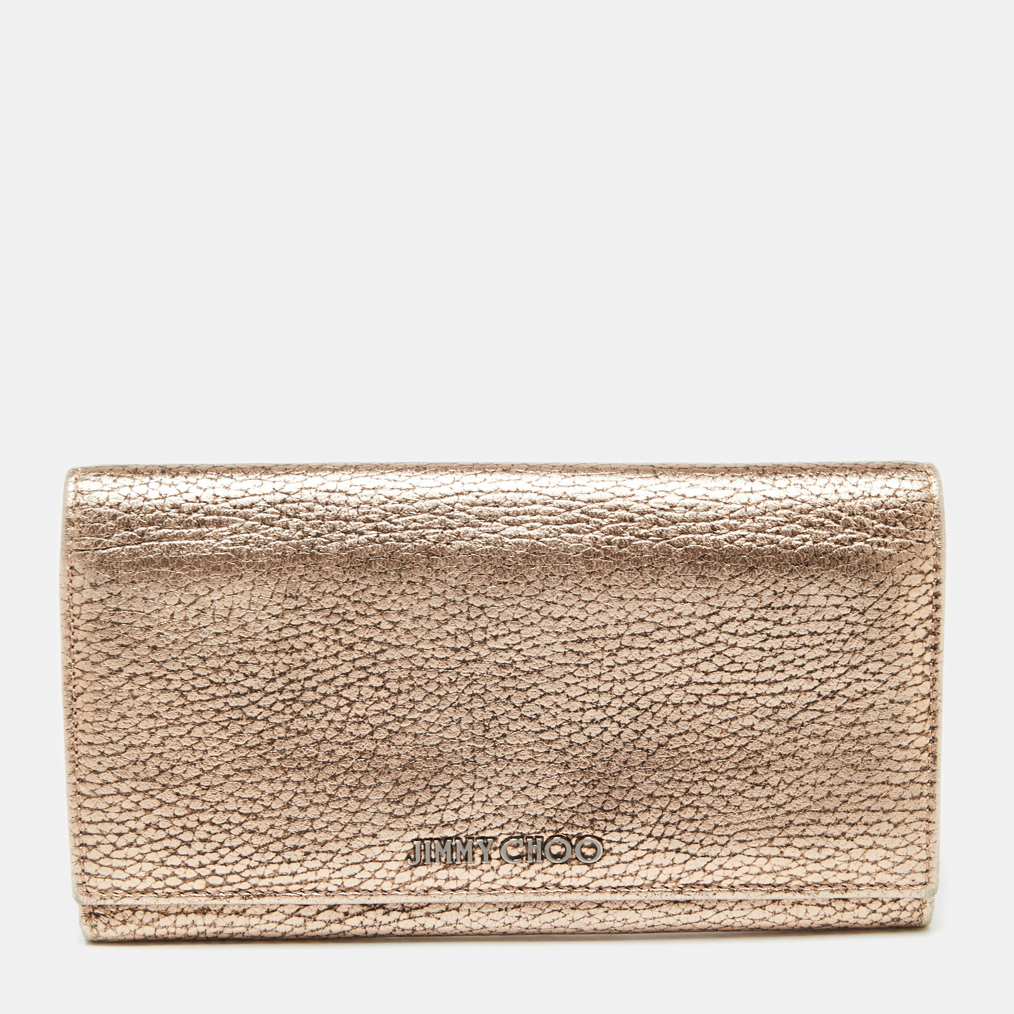 Jimmy Choo Metallic Rose Gold Leather Flap Continental Wallet, Wallets & Money Clips - Luxury Closet catalog