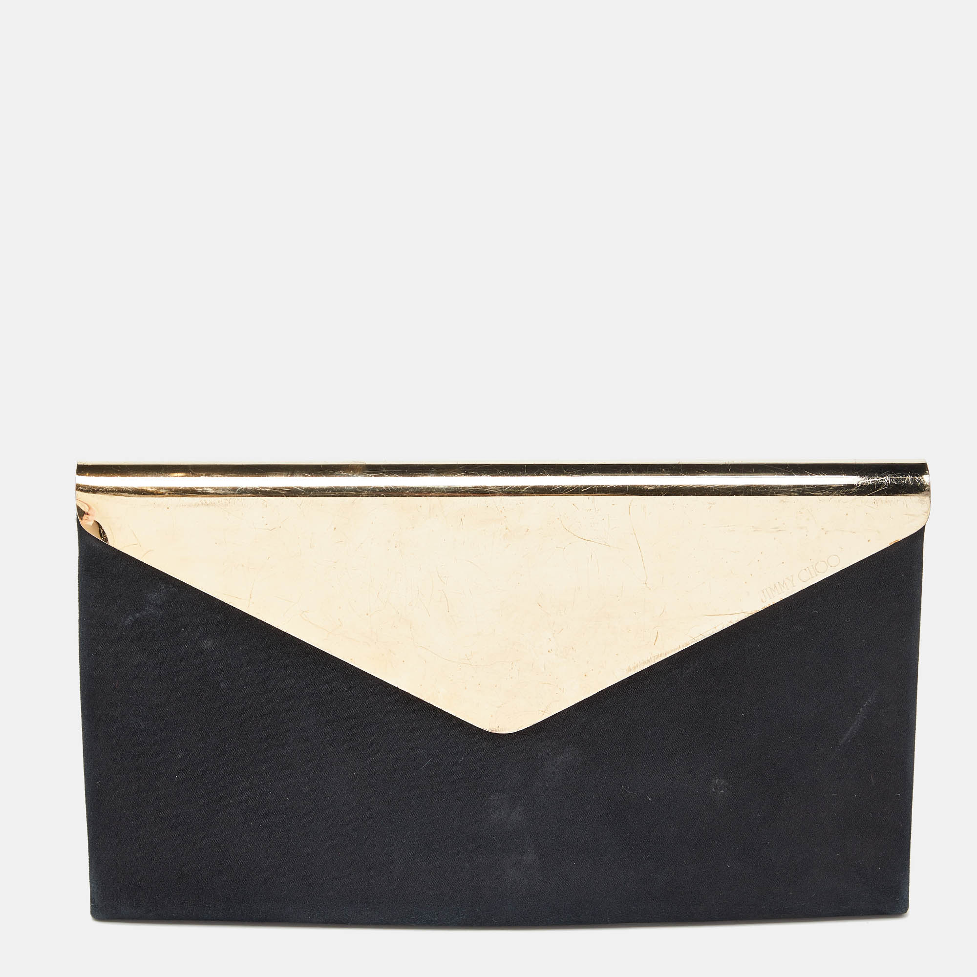 Jimmy Choo Black Shimmer Suede Charlize Metal Envelope Clutch, Clutches & Special Occasion Bags - Luxury Closet catalog