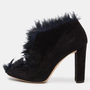 Jimmy Choo Black Suede Embellished Round Toe Ankle Boots Size 38, Boots - Luxury Closet catalog