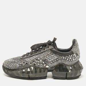 Jimmy Choo Metallic Black Suede Embellished Diamond Sneakers Size 39, Athletic Shoes & Sneakers - Luxury Closet catalog