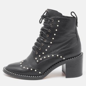 Jimmy Choo Black Leather Studded Ankle Boots Size 36.5, Boots - Luxury Closet catalog