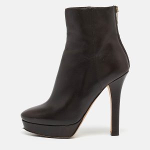 Jimmy Choo Brown Leather Pointed Toe Ankle Length Boots Size 37, Boots - Luxury Closet catalog