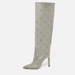 Jimmy Choo Silver Fabric Knee Length Boots Size 36, Boots - Luxury Closet catalog