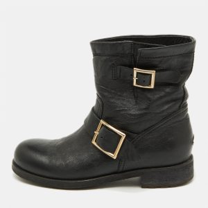 Jimmy Choo Black Leather Biker Ankle Boots Size 37, Boots - Luxury Closet catalog