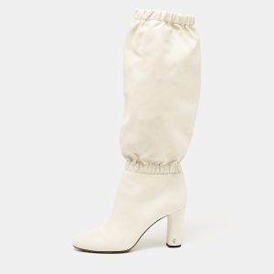 Jimmy Choo White Leather Maxyn Knee Length Boots Size 43, Boots - Luxury Closet catalog