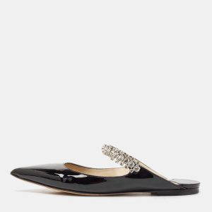 Jimmy Choo Black Patent Leather Bing Flat Mules Size 36, Sandals - Luxury Closet catalog