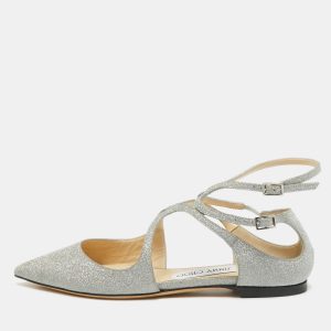 Jimmy Choo Silver Glitter Lancer Flats Size 36, Flats - Luxury Closet catalog