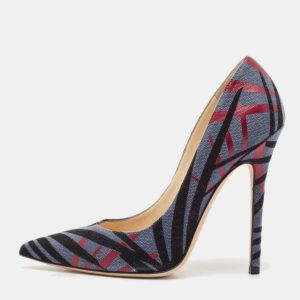 Jimmy Choo Multicolor Canvas Abel Pointed Toe Pumps Size 37.5, Pumps - Luxury Closet catalog