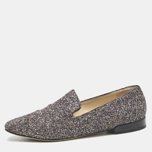 Jimmy Choo Black Glitter Jaida Smoking Slippers Size 38.5, Loafers & Slip-Ons - Luxury Closet catalog