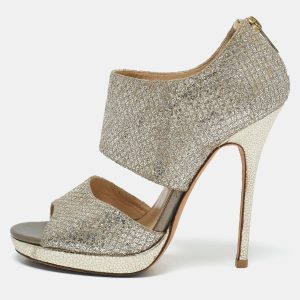 Jimmy Choo Metallic Silver Glitter Private Platform Sandals Size 37, Sandals - Luxury Closet catalog