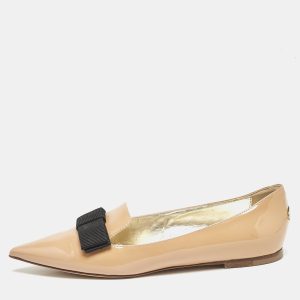Jimmy Choo Beige Patent Leather Gala Smoking Slippers Size 36, Flats - Luxury Closet catalog