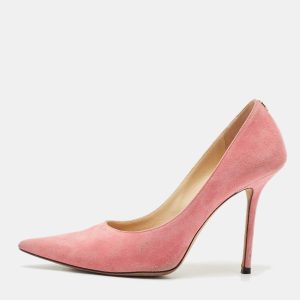 Jimmy Choo Pink Suede Love Pointed Toe Pumps Size 39.5, Pumps - Luxury Closet catalog