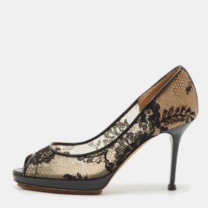 Jimmy Choo Black Lace Luna 100 Peep Toe Pumps Size 36, Pumps - Luxury Closet catalog