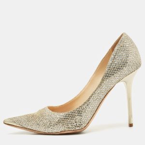 Jimmy Choo Gold Glitter Abel Pumps Size 37, Pumps - Luxury Closet catalog